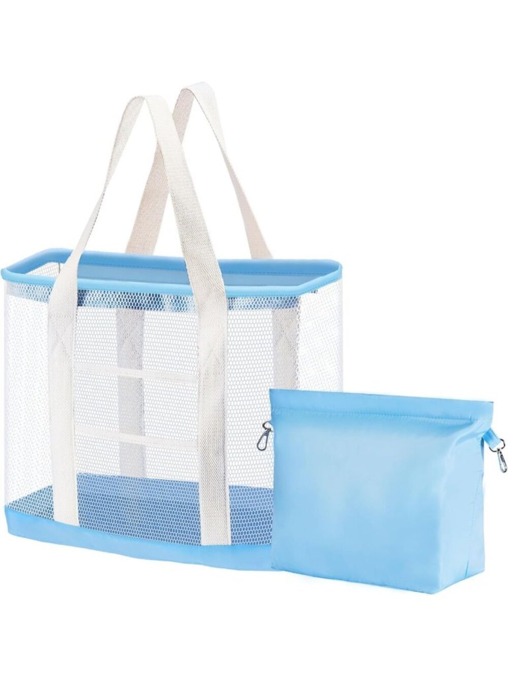 Extra Large Mesh Beach Tote Bag for Women with Zipper Sandproof Waterproof 9